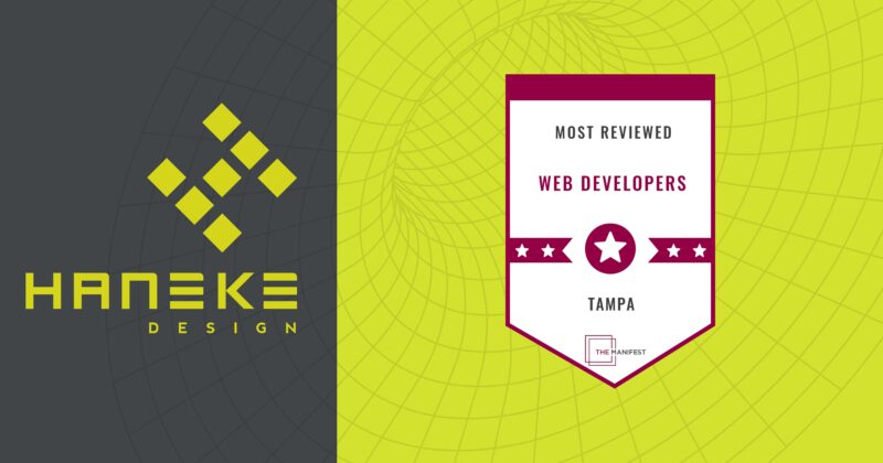 Graphic with The Manifest Most-Reviewed Web Developer Badge